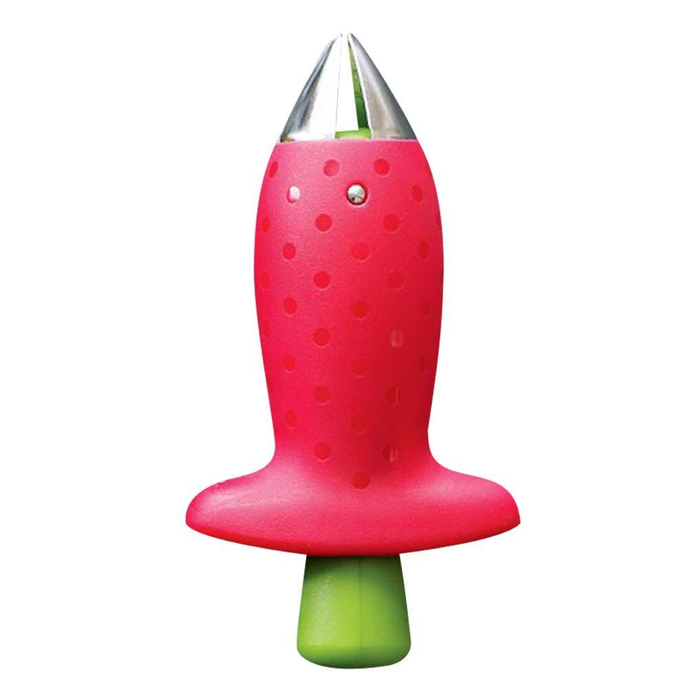 1 st jordgubbsskalare jordgubbsborttagningsmedel för toppbladsborttagning metall + plastfrukt ta bort stjälkar enhet tomatborttagningsmedel fruktskiva