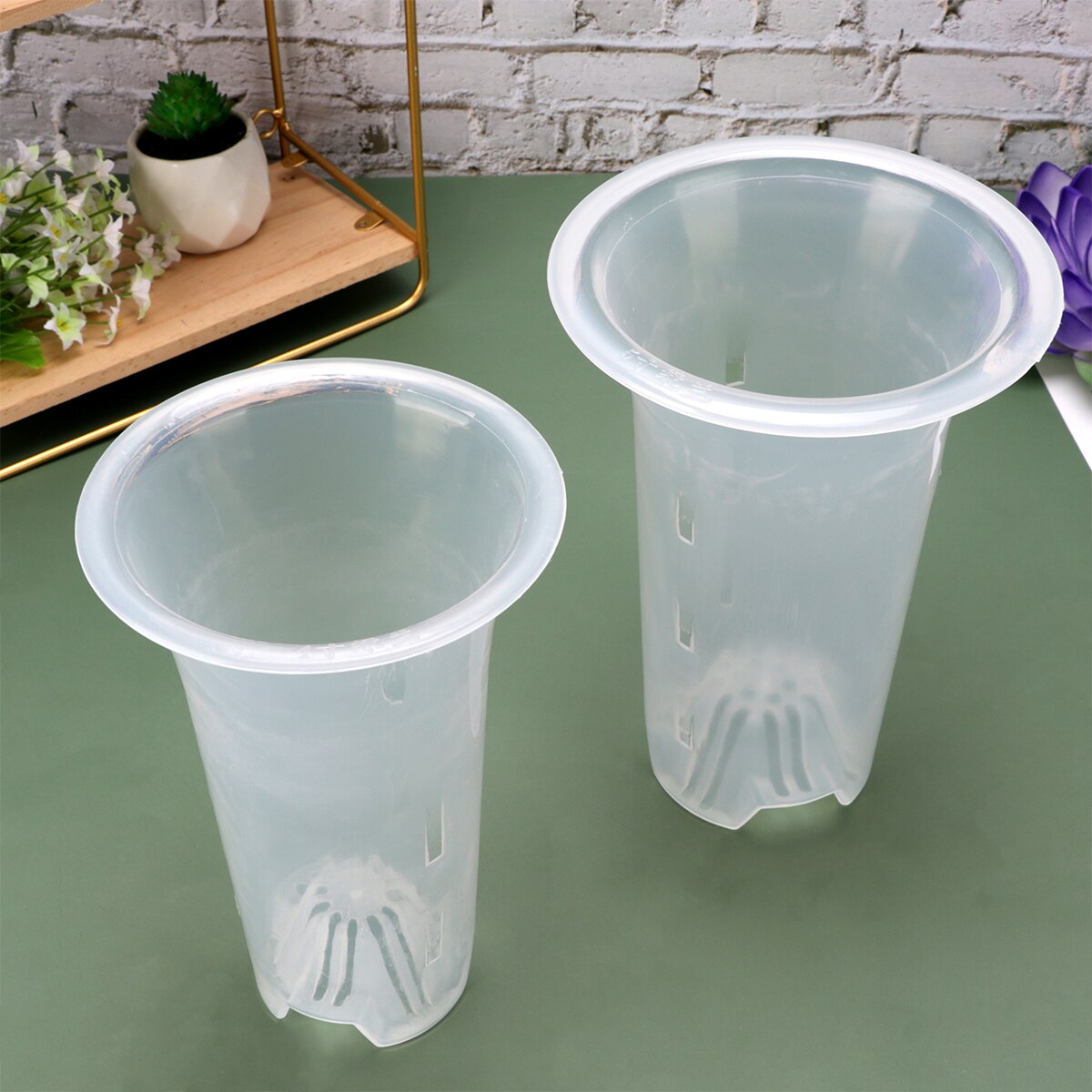 4pcs Slotted Orchid Pot Plastic Plant Container Transparent Orchid Cultivation Pot Orchid Fleshy Planter Container Decoration