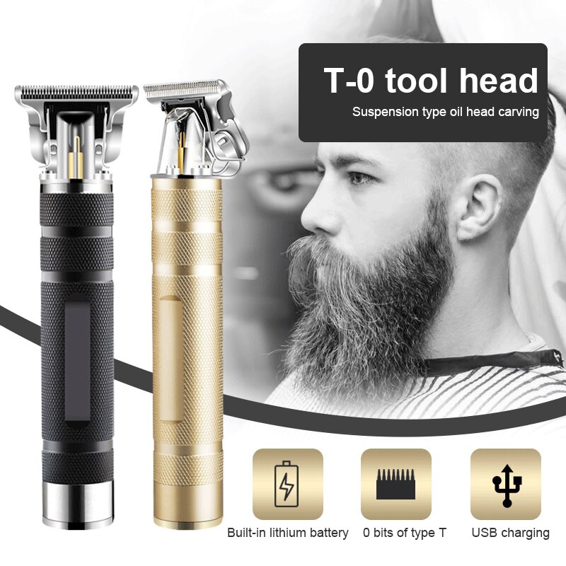 T Bald Head Tondeuse Professionele Heren Tondeuse Clipper Usb Oplaadbare Trimmer T-Outliner Kapper Scheren Machine