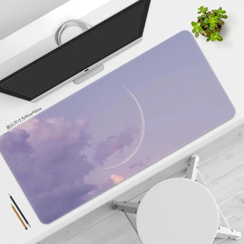 Pink Sky Cloth Mouse Pad Extra Large Cute Female Office Computer Deskmat Student Table Cushion Keyboard Rug Writing Desk Carpet: 30x24 cm / Silver