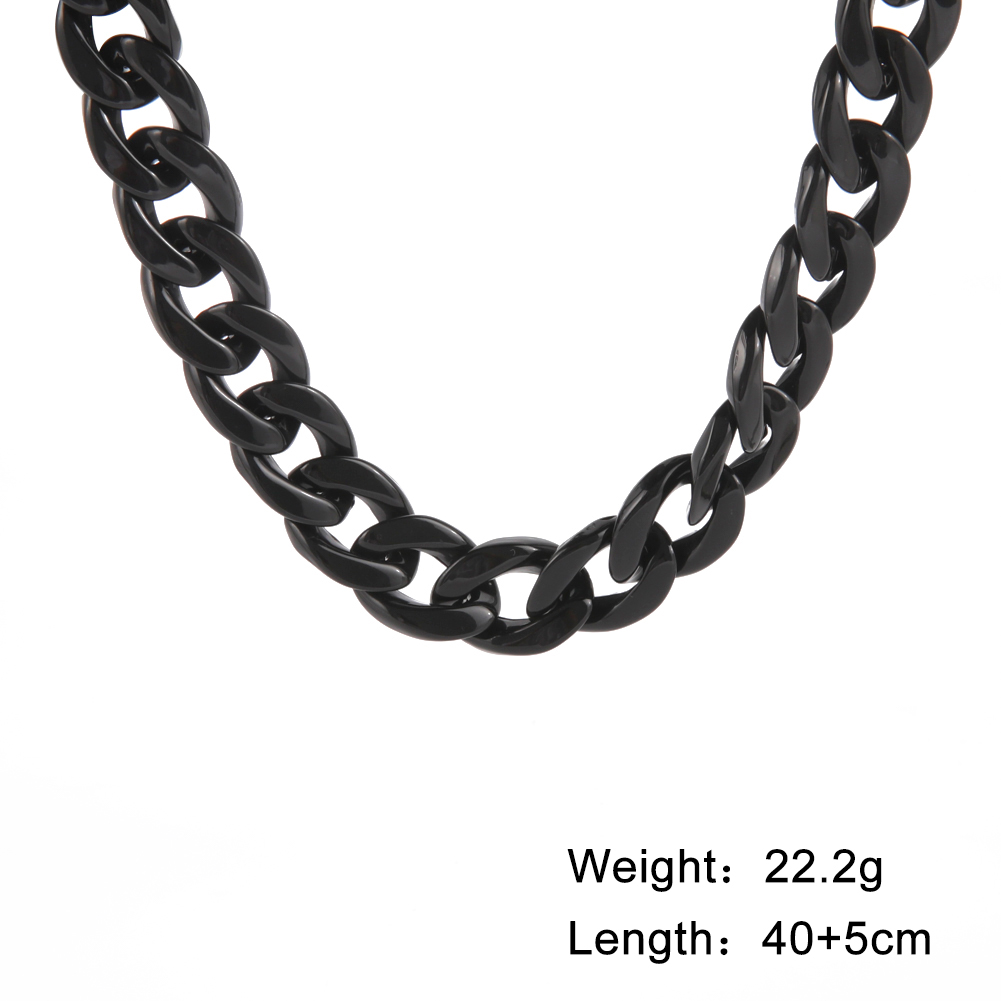 Teamer-collar de acrílico para mujer y hombre, Gargantilla de blanca para cuello, cadena Punk, joyería gótica, accesorios bohemios para collares para mujer collares de 2022 mujer: 18 black