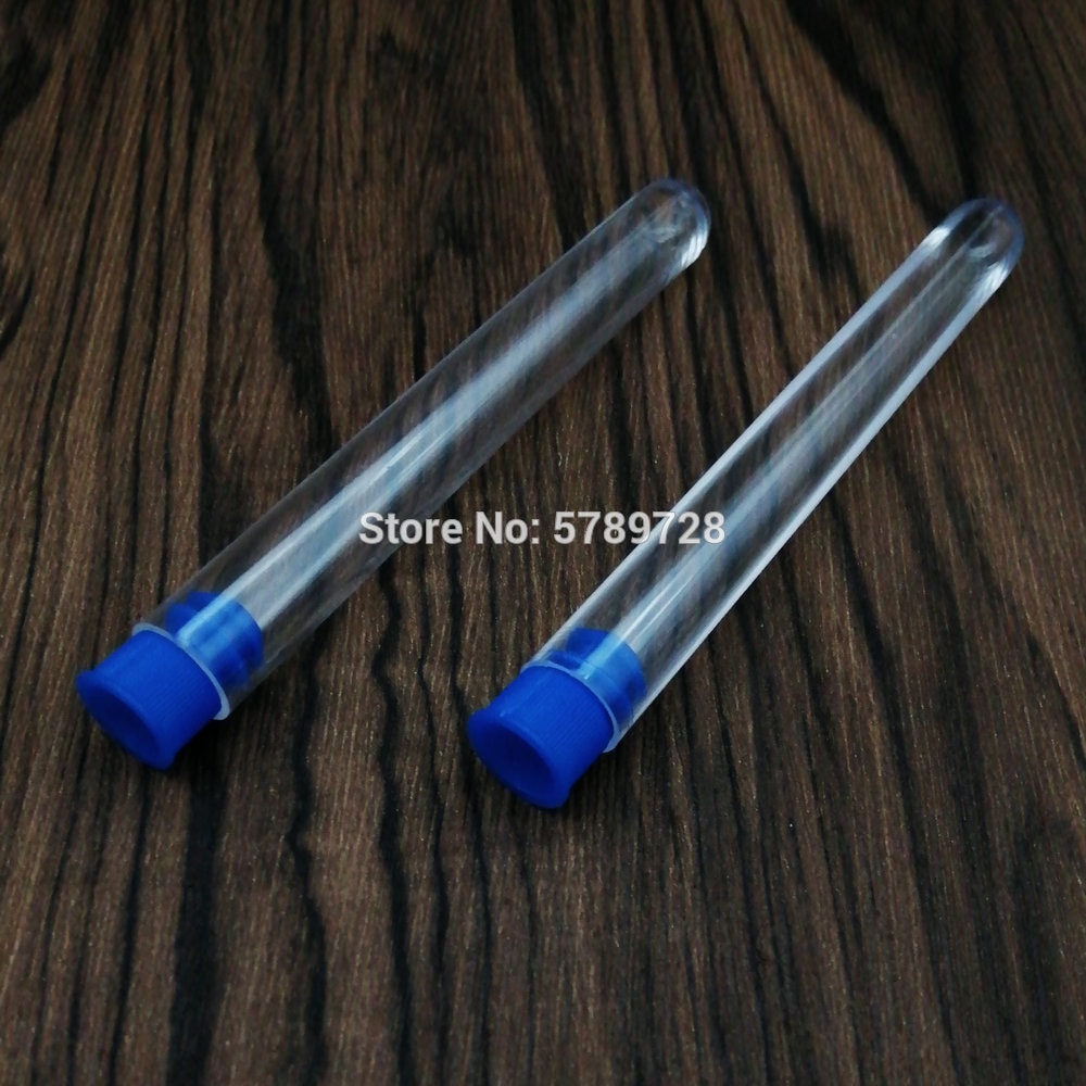 20PCS 12x100mm Clear Plastic Test Tube,School Supplies Lab Tools Tube with plastic color stopper push cap，Scented tea Tubes