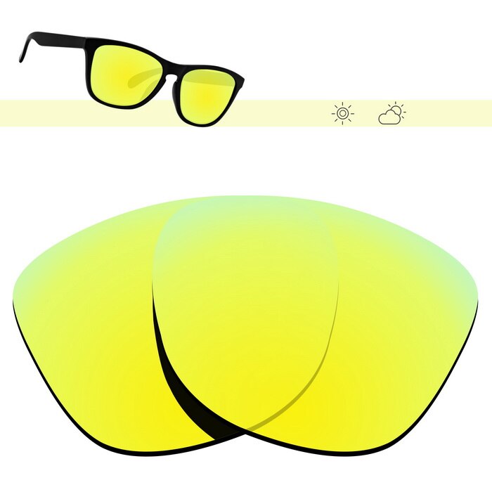 Glintbay polariserade ersättningssolglasögonglas för oakley frogskins-flera alternativ: 24k guldspeglar