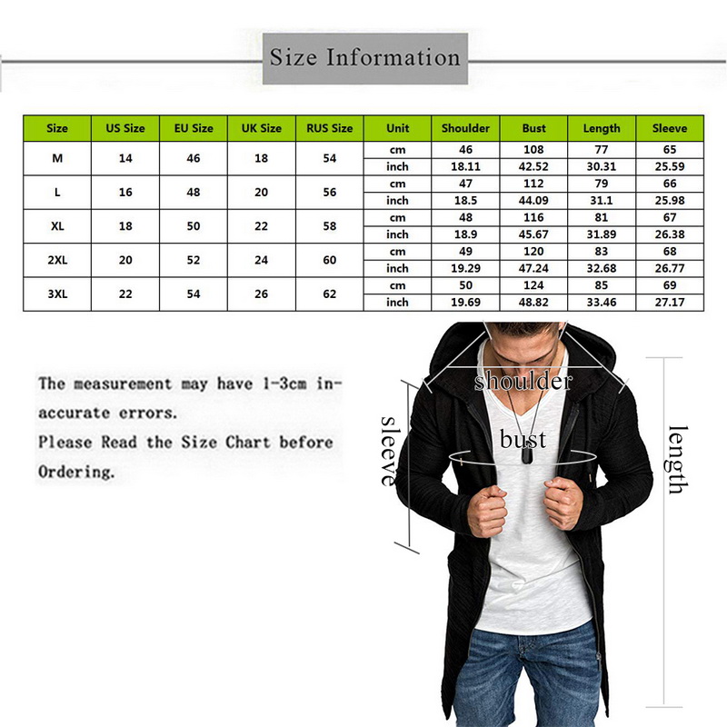 CYSINCOS Men's Long Cardigan Sweater Jacket Hooded Zipper Slim Fit Open Front Longline Cardigans with Pockets Men Sweater Jacket