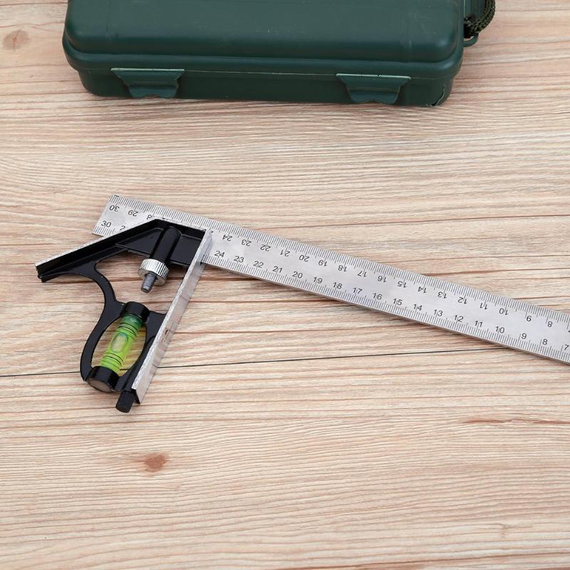 300mm(12\'\')Adjustable Engineer Combination Try Square Set Right Angle Ruler