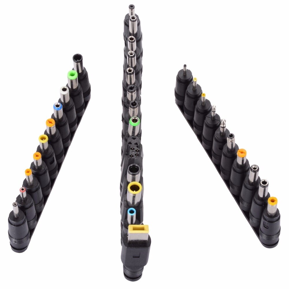 34 stuks Universele Laptop Notebook Input DC Plug Set Jack Tips voor Lenovo Toshiba Dell HP Asus en Meest Laptops