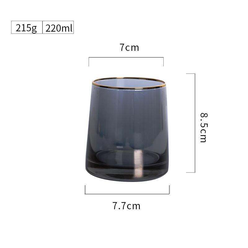 Japanese style wine glass colorful whiskey glass household thick bottom ion plating craft beer glass juice cup: 07
