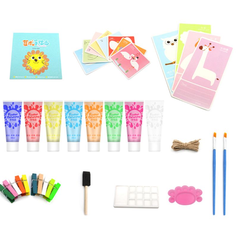30ml Finger Paint 6/8/12 Colors Set Washable Kids Finger Paint Supplies B36C