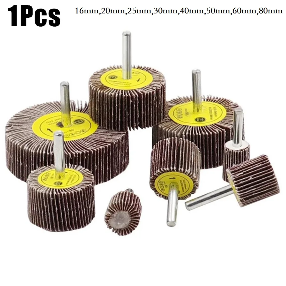 Ruedas de pulido con solapa de lijado, disco de lijado, papel de lija, vástago de 6mm, cabezal de muela abrasiva de grano 80 para herramienta rotativa, 1 ud.