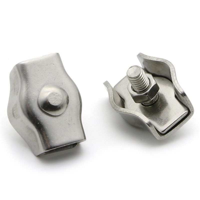 5 Pcs 304 Roestvrij Staaldraad Clip Enkele Grips Kabel Klem Marine Hardware