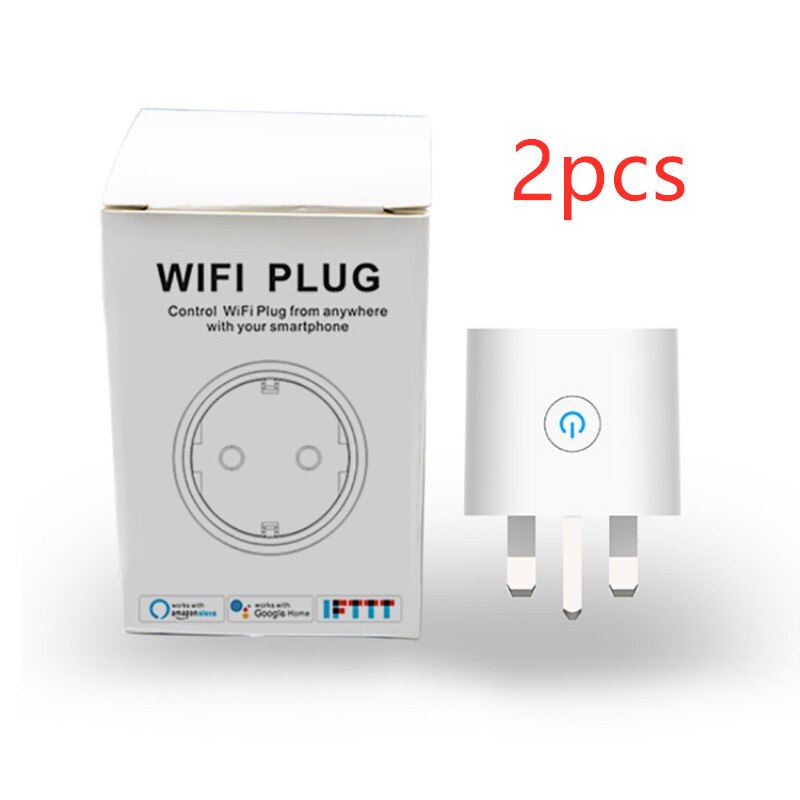 Cell Phone WIFI Smart Plug Wireless Voice Control Remote Socket Smart Timer Plug UK Home Fire Retardant PC Smart Power Socket: 2pcs