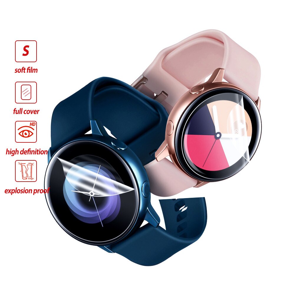 9D Soft Hydrogel Protective Film for Samsung Galaxy Watch Active 2 44mm 40mm Screen Protector Foil Scratch Resistant (Not Glass)