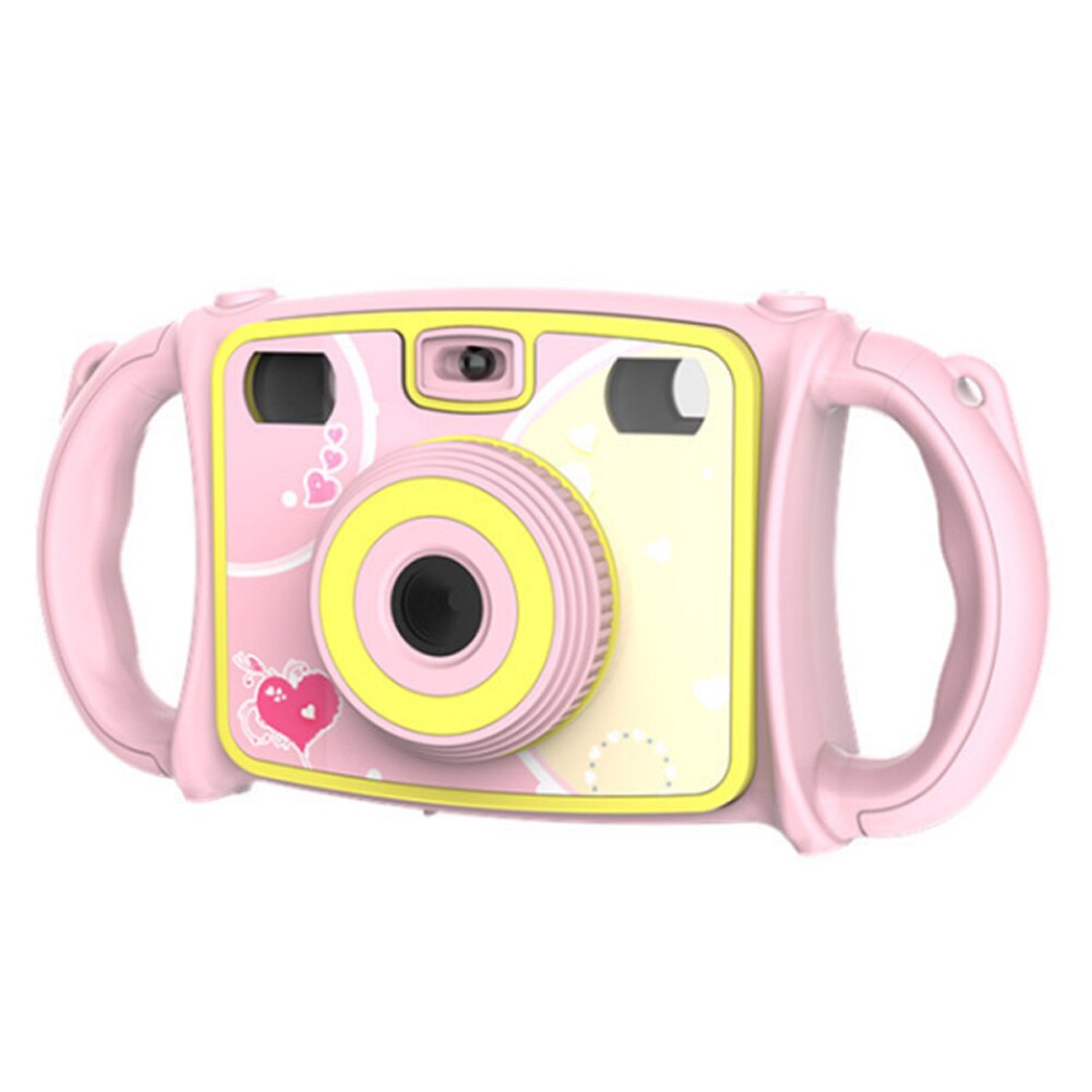 Children HD Mini Digital Camera Dual Lens Shockproof Handles Video Photography GDeals: pink