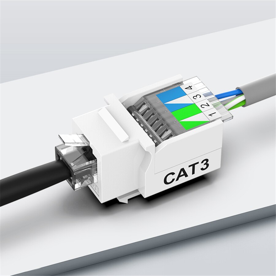 AMPCOM-Módulo de teléfono sin herramientas, adaptador chapado en oro, conector Keystone C26, RJ11 CAT3