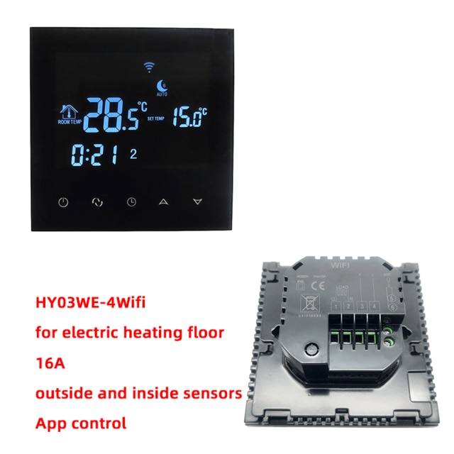 AC220-240V Weekly Programmable Electric/Water/Boiler Temperature controller WiFi LCD Touch Screen Time Display Thermostat: Electric Wifi