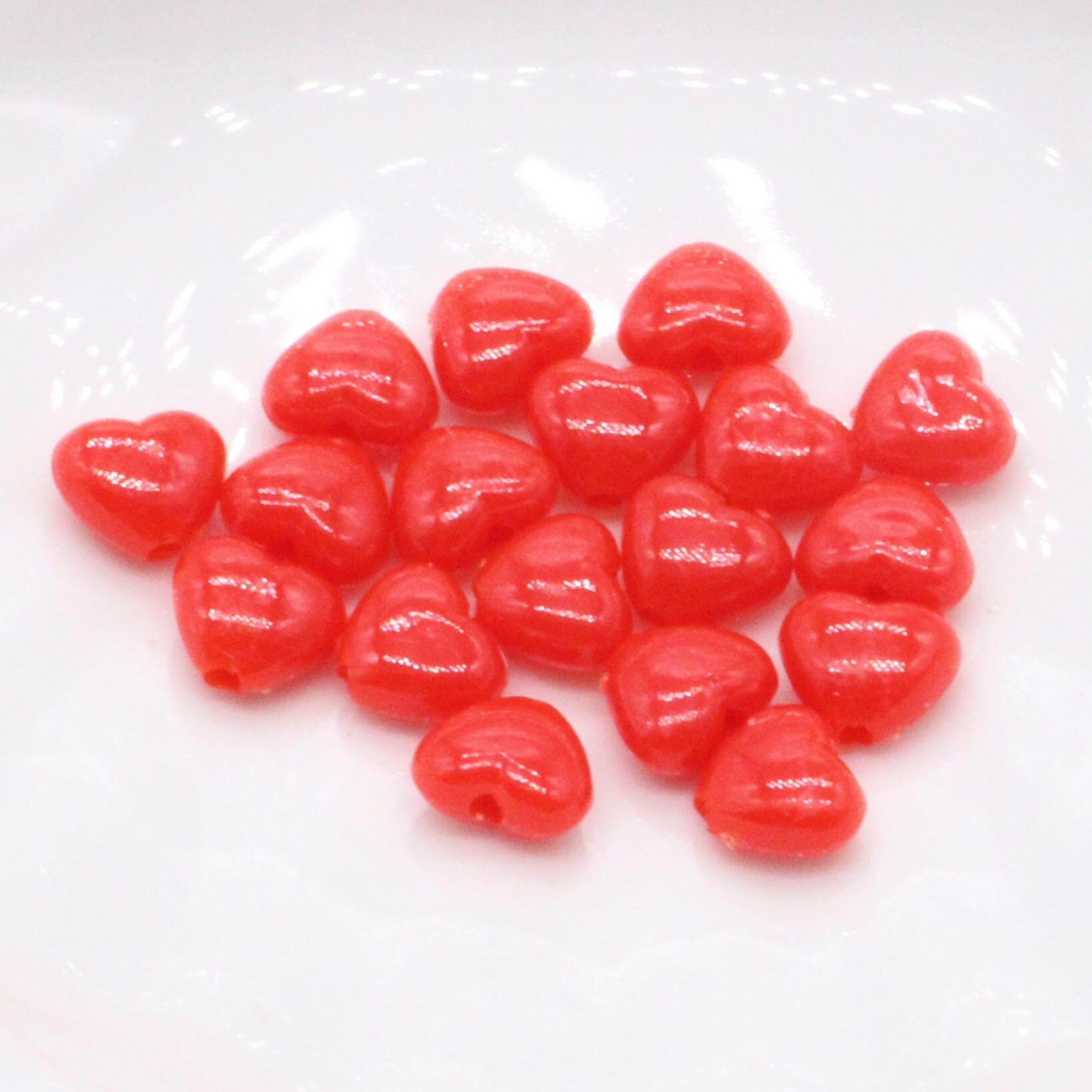 100Pcs 9.3X8Mm Hart Vorm Kralen Voor Sieraden Maken Diy Sieraden Accessoires: Rood