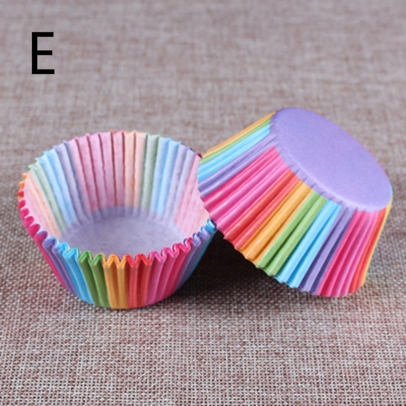 100 Stk/set Papier Cake Formulieren Cupcake Liner Bakken Muffin Box Cup Case Party Tray Cakevorm Decorating Gereedschap Muffin Cupcake papier: E