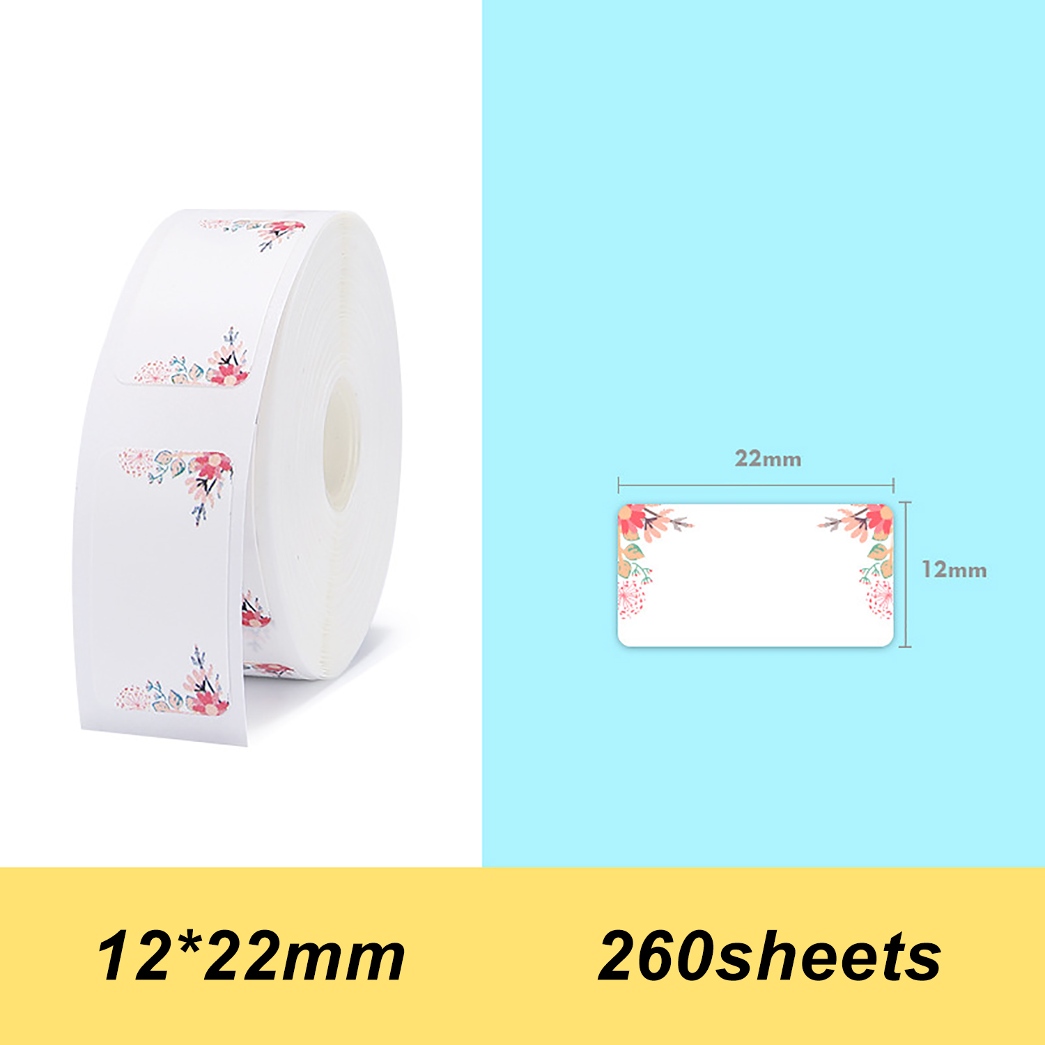 Étiquettes d'impression thermique prix nom étiquettes étanche larme résistant 12*22mm 260 pièces/rouleau pour la maison organisateur supermarché: Vert clair