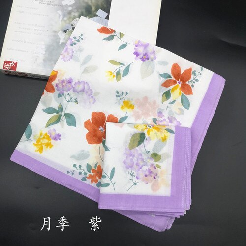 Mouchoir en coton pour femmes, classique, imprimé Floral, , doux, fin, carré, Simple, Style National Chic: 27