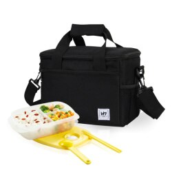 VEEVANV Oxford Thermo Lunch Tassen voor Kids Vrouwen Thermische Zakken Lunchbox Geïsoleerde Storage Container Picknick Koeltassen Handtas: Black