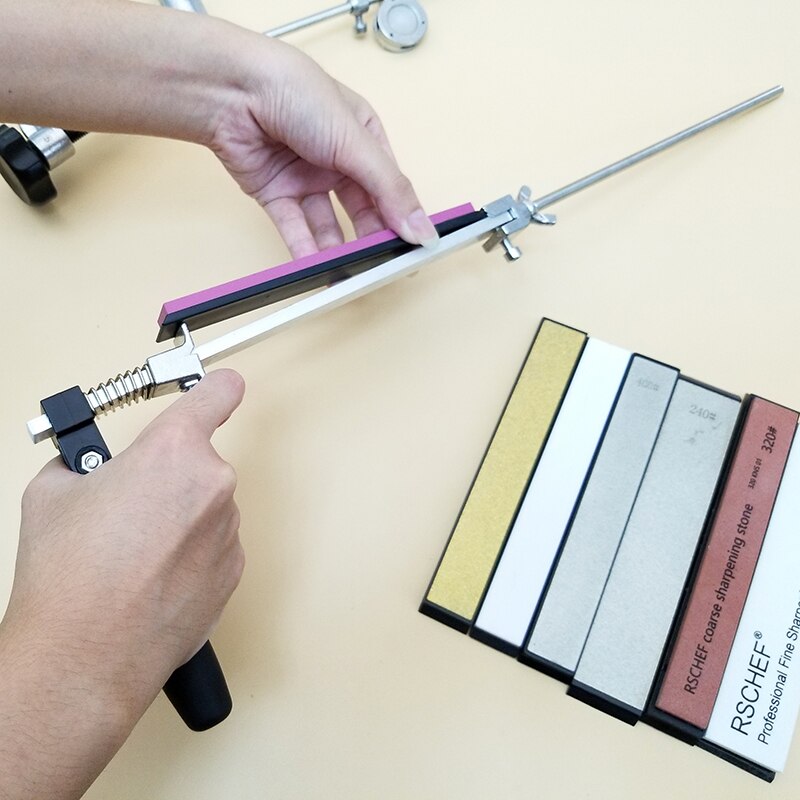 Iron Steel Kitchen Sharpener Kitchen Knife Sharpener Sharpening Tools Fix-angle With 4 Stones Whetstone