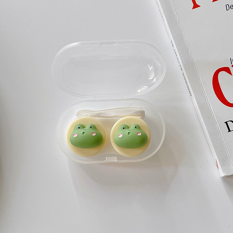 Cute Octopus Contact Lens Case Women Lovely Cartoon Colored Lenses Container Beauty Lens Storage Box Travel Set Girl: Red