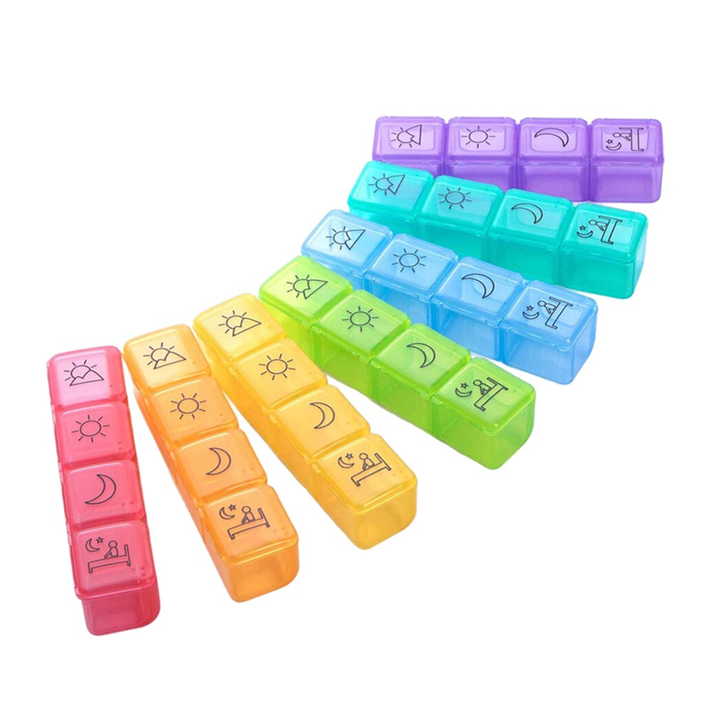 28 Slots 7 Day Pill Medication Dispenser Organizer Box For Vitamins