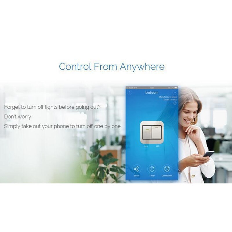 Smart Security, Drie-Way Switch Panel Met Zigbee Protocol, Voice Control Voor Kantoor, Thuis-Wit