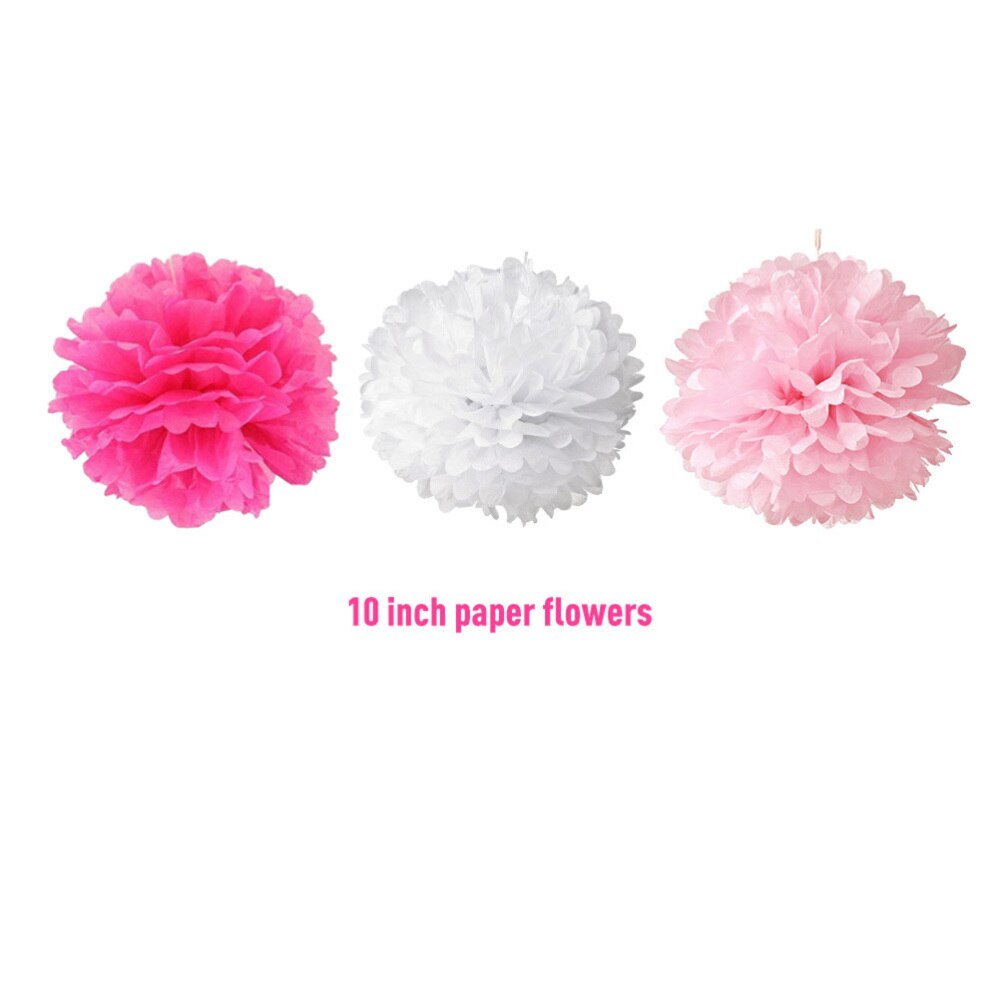 9PCS Tissue Hanging Paper Pom-poms Flower Wedding Party Outdoor Decoration Premium Tissue Paper Pom Pom Flowers Craft Kit (