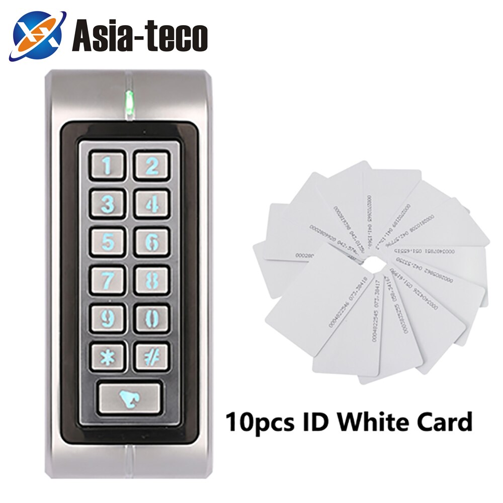 RT370 Metal Wiegand RFID Waterproof Access Control Keypad 1000 Users ID/IC Card Reader Door Access Control System: ID Version 10 cards