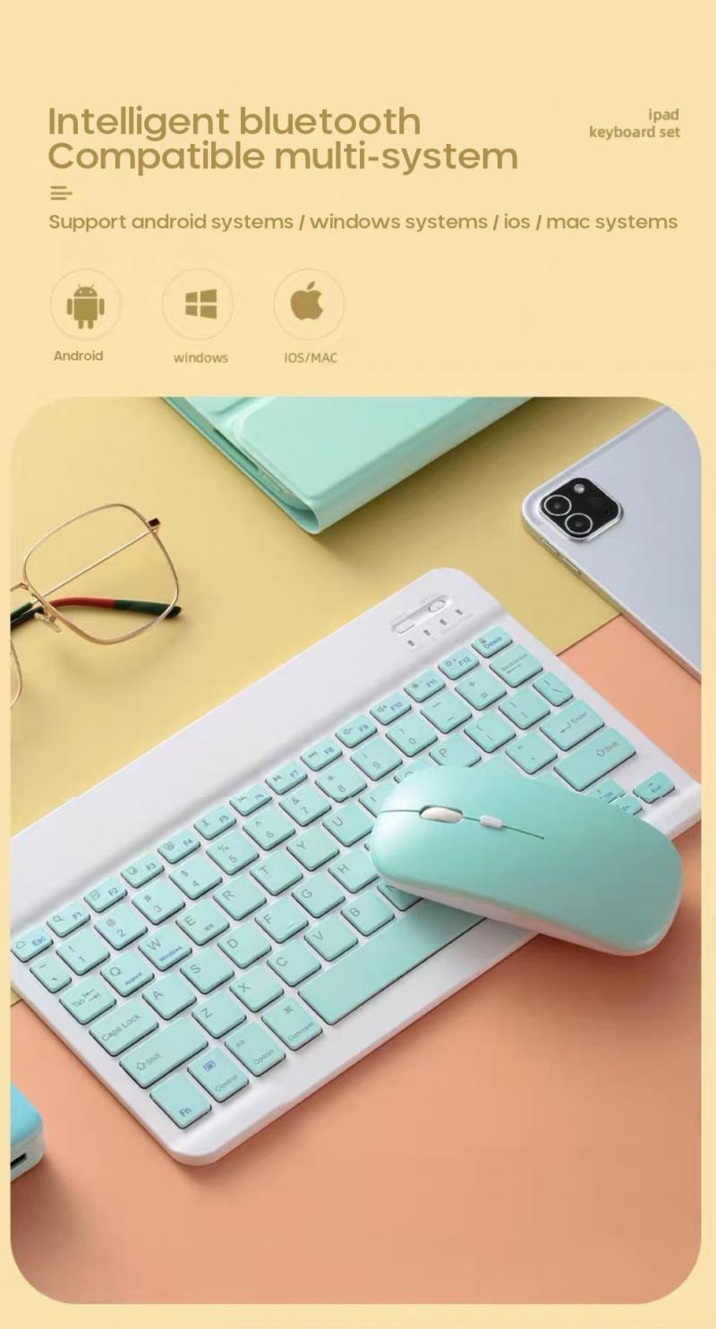 Ipad Bluetooth Keyboard Apple Android Mobile Phone Universal Ultra-Thin Portable wireless keyboard And Mouse Set motospeed