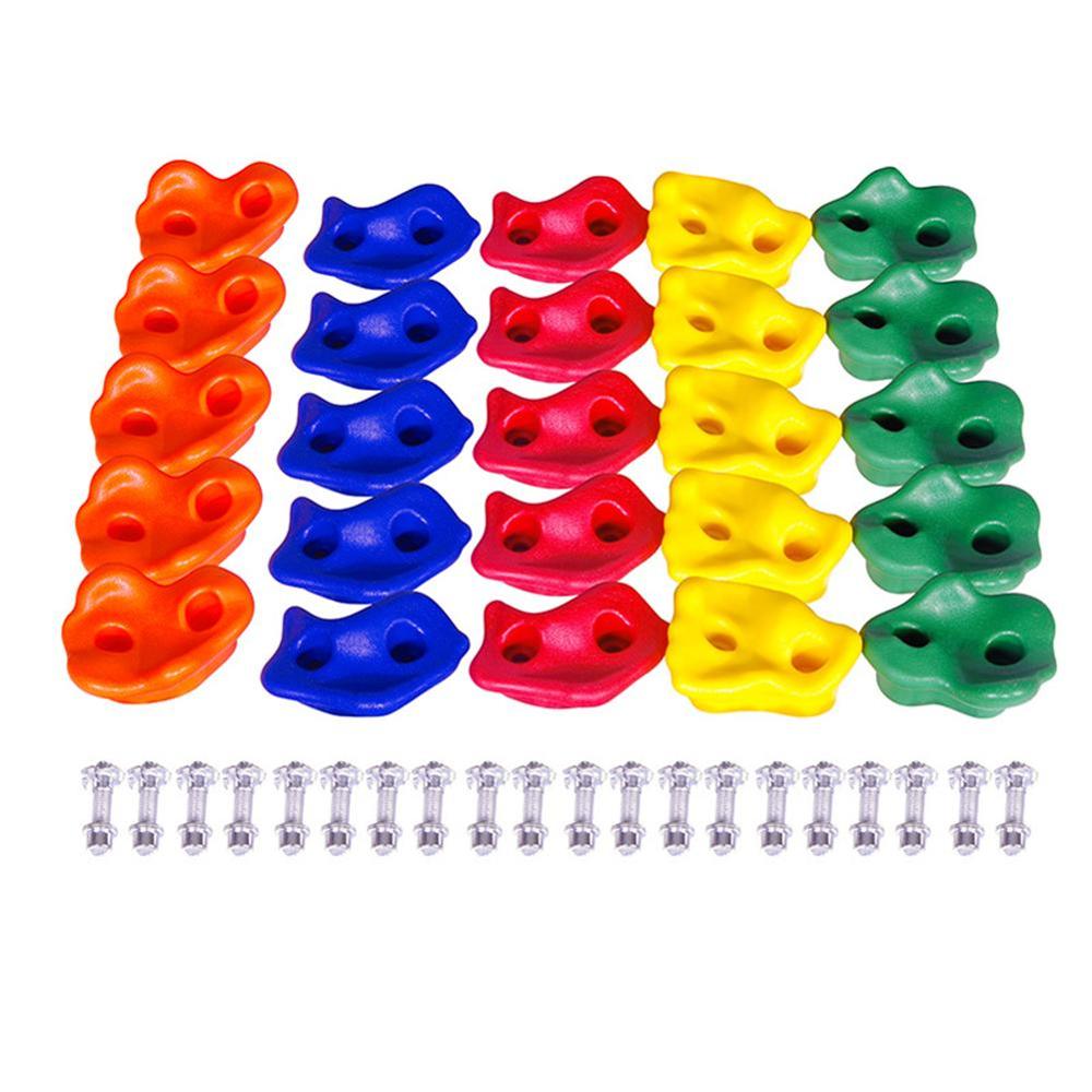 Kids Adult Rock Climbing Toys for Children Sport Wood Wall Stones Plastic Indoor Outdoor Climbing Rock Hand Feet Holds Grip Kits