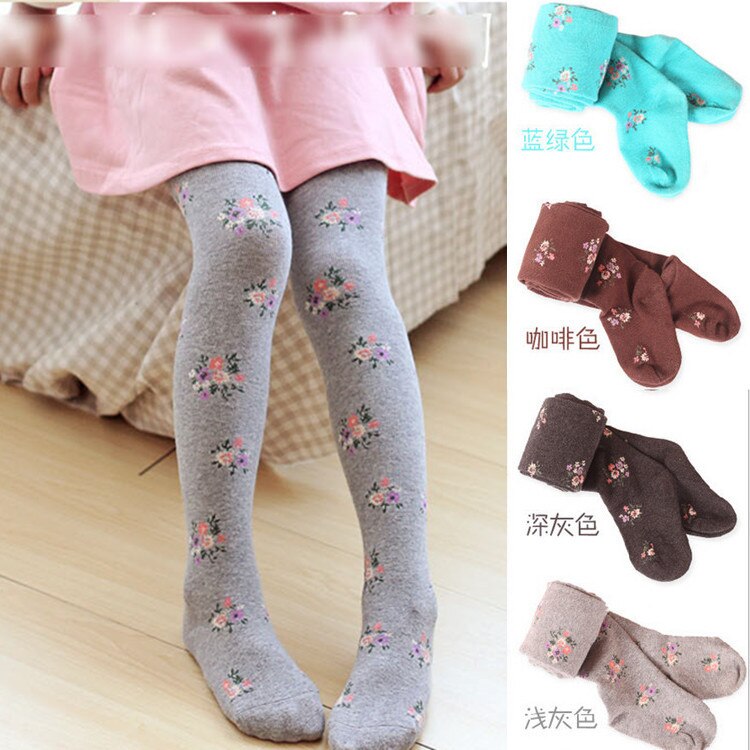 Meisje Panty Leggings Meisjes herfst en winter katoen rose bloemen base Koreaanse versie van de romper kinderen sokken Leggings
