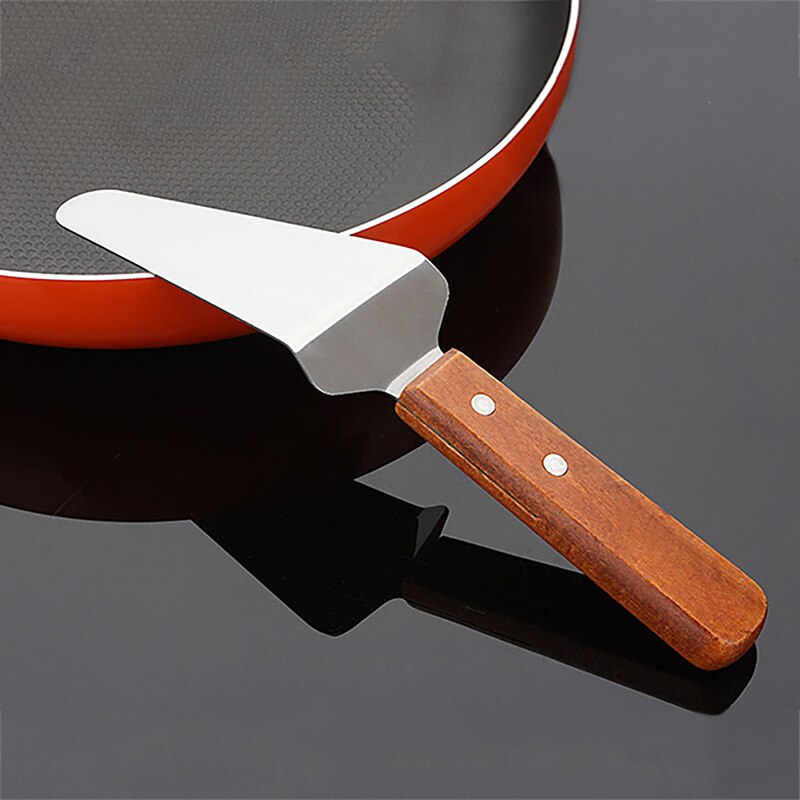 Trehåndtak rustfritt stål grillbiff pizza bakespade pizza spade ostspade