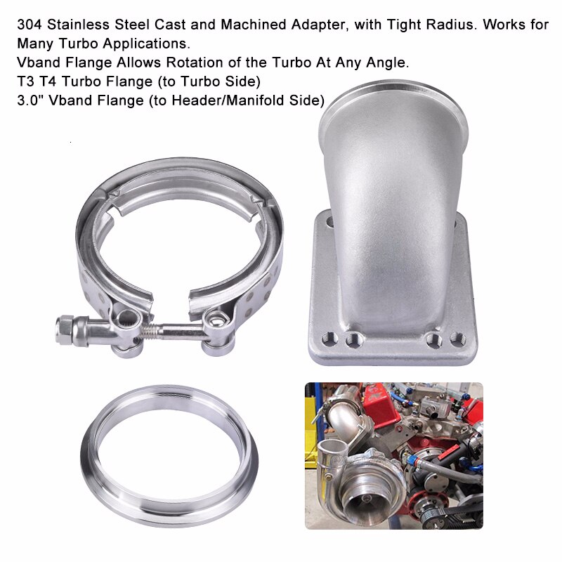 Stainless Steel 3 Inch 90 Degree Elbow Adapter Flange Cast Turbo Elbow Adapter Flange For T3 T4 Turbocharger