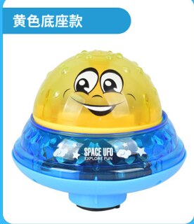 Water and land two play baby bath toy electric light toy induction squirt ball baby shake sound bath toy: yellow pedestal