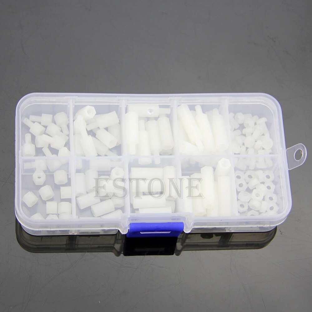 M3 Nylon Hex Spacers Screw Nut Assortment Kit Stand off Plastic Accessories Set-Y103