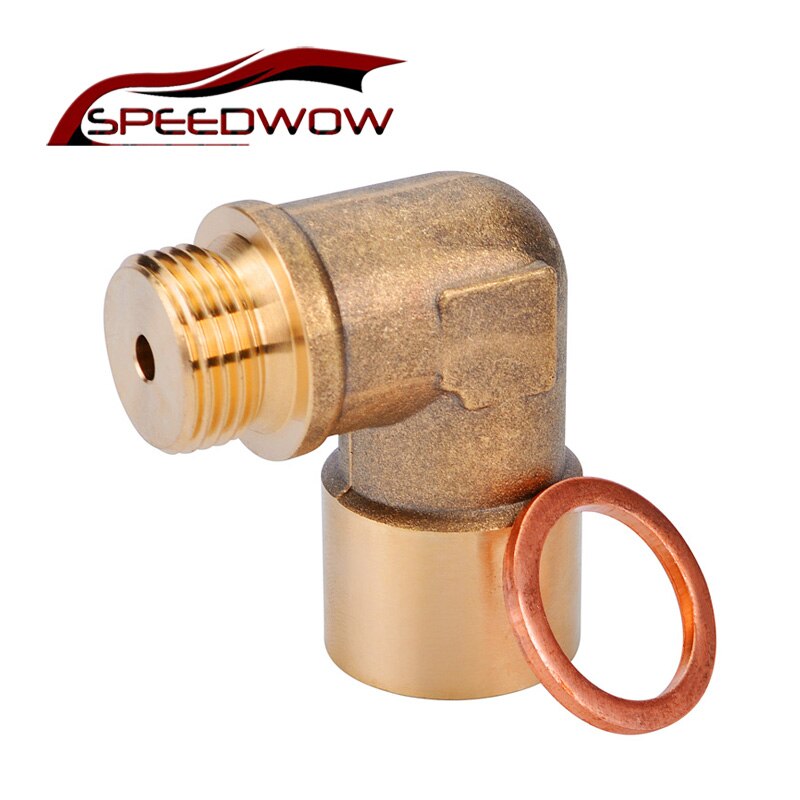 SPEEDWOW M18 x1.5 Oxygen Sensor Lambda Extender Spacer Exhaust 90degree Lambda O2 Oxygen Sensor Extender Spacer