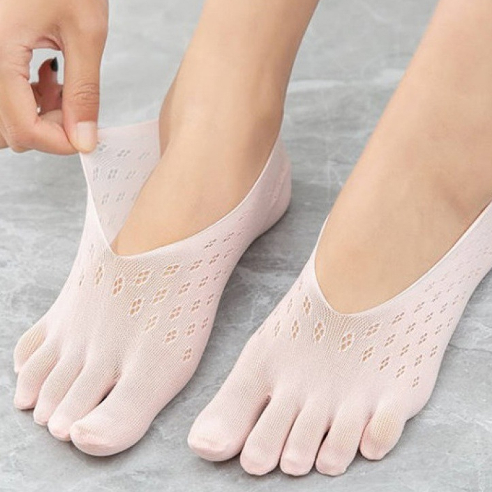 Moda lato cienkie palec u nogi skarpety kapcie kobiety dama przezroczysty silikon antypoślizgowe skarpety z pięcioma palcami