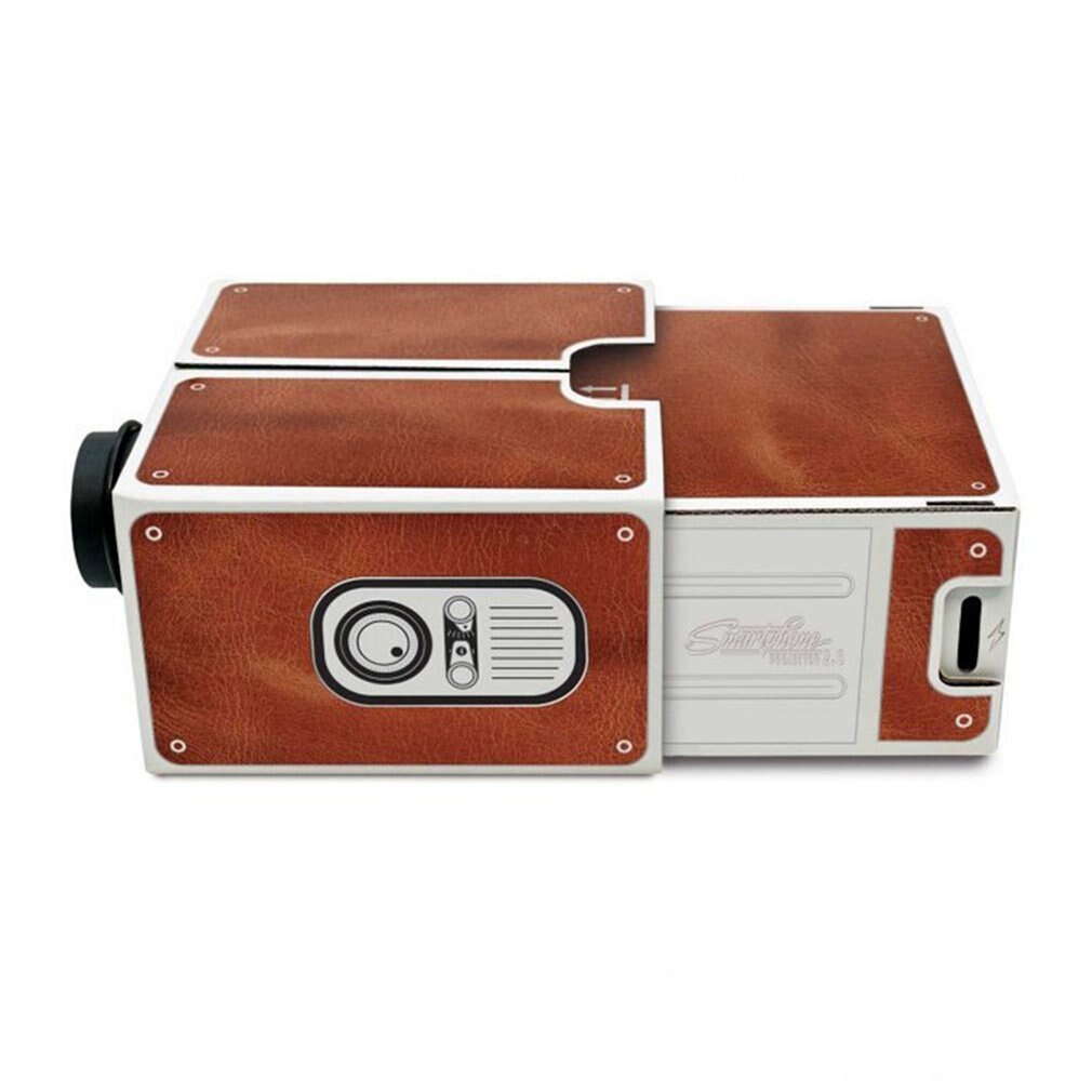 Mini projecteur portatif de téléphone intelligent de carton 2.0 projecteur audio vidéo de projection de téléphone Portable cinéma maison pour IOS ANDROID