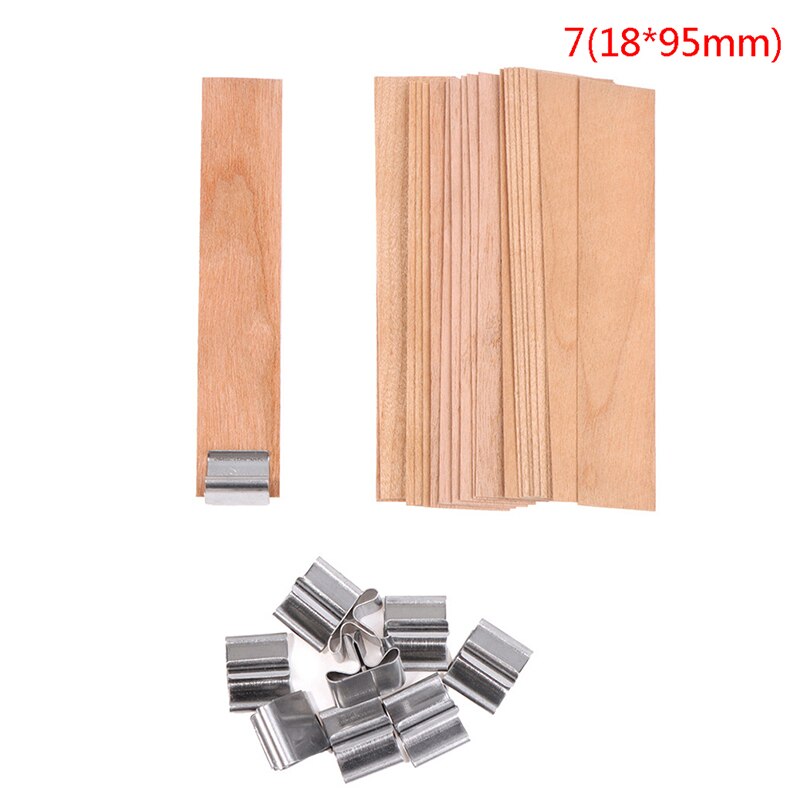 20Pcs Wooden Candles Wick with Sustainer Tab Candle Wick Core for Candle: A7