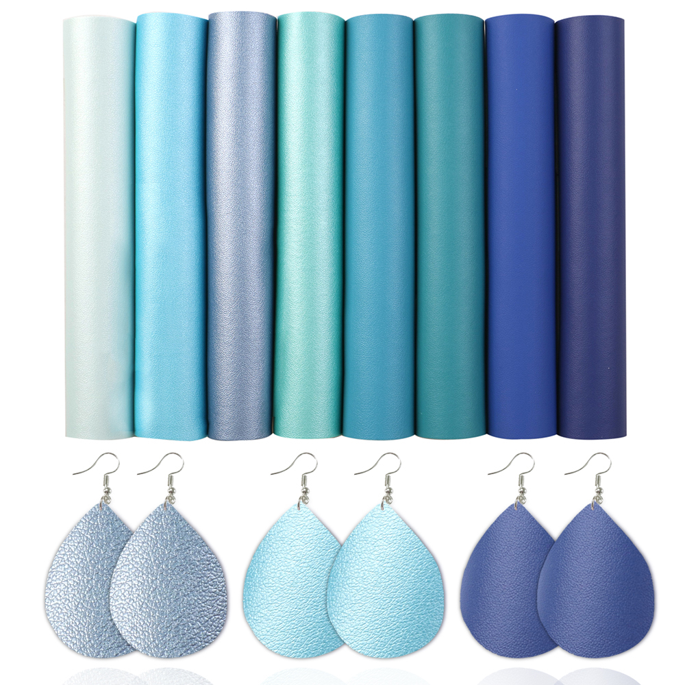 8 Stks/set A5 Size Parelmoer Effen Kleur Faux Leer Stof Blad Voor Strikken Diy, 1Yc10092