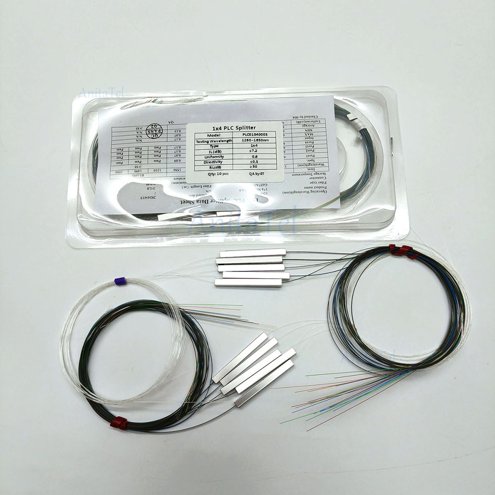 10pcs 1X2 1X4 1X8 1X16 Fiber Optic PLC Splitter Without Connector Cable 250Um 0.25Mm Mini Blockless Bare PLC Splitter