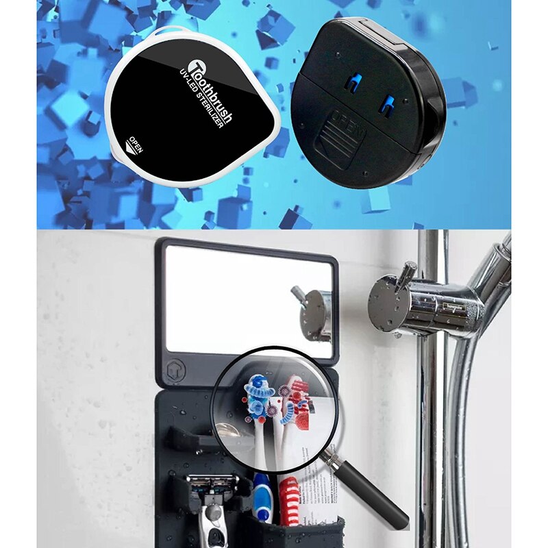 2 Stck Zahnbürste Kasten UV-Licht Zahnbürste Halfter USB Ladung Uv Zahnbürste Desinfektion Kasten