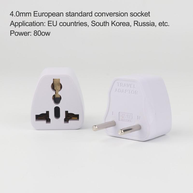 1Pcs Prtical Universele Eu Uk Au Us Usa Power Adapter Plug Converter Travel Adapter Europese Converter 2 Platte Pin