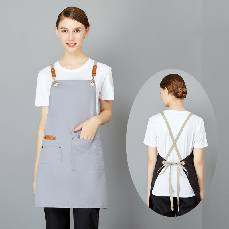 1pcs Short Half Apron Denim Restaurant Hotel Waist Chef Apron Bar Pub Kitchen Cafe Server Waiter Waitress Cook Apron Universal: 70x62cm grey