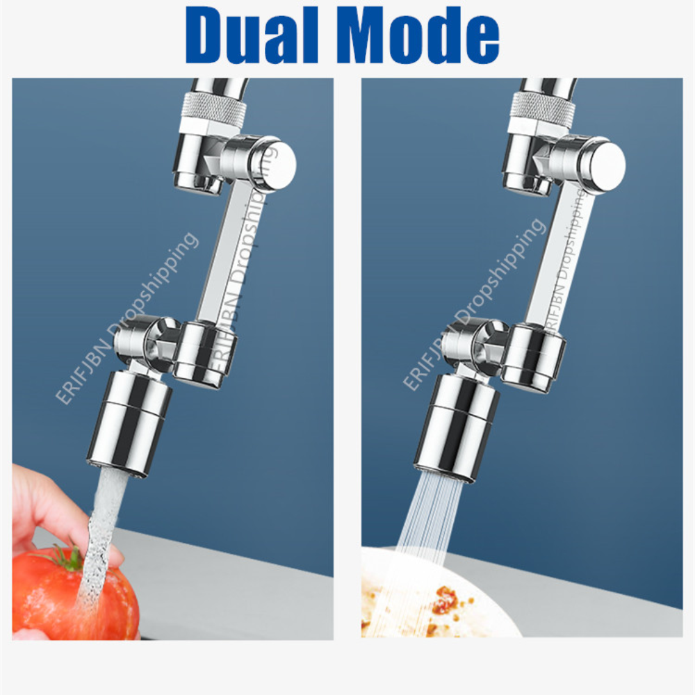 Extensor de aireador de grifo giratorio de 1440 °, modo Dual, filtro de salpicaduras de plástico, grifos, boquilla de burbujeador, brazo robótico para cocina y baño