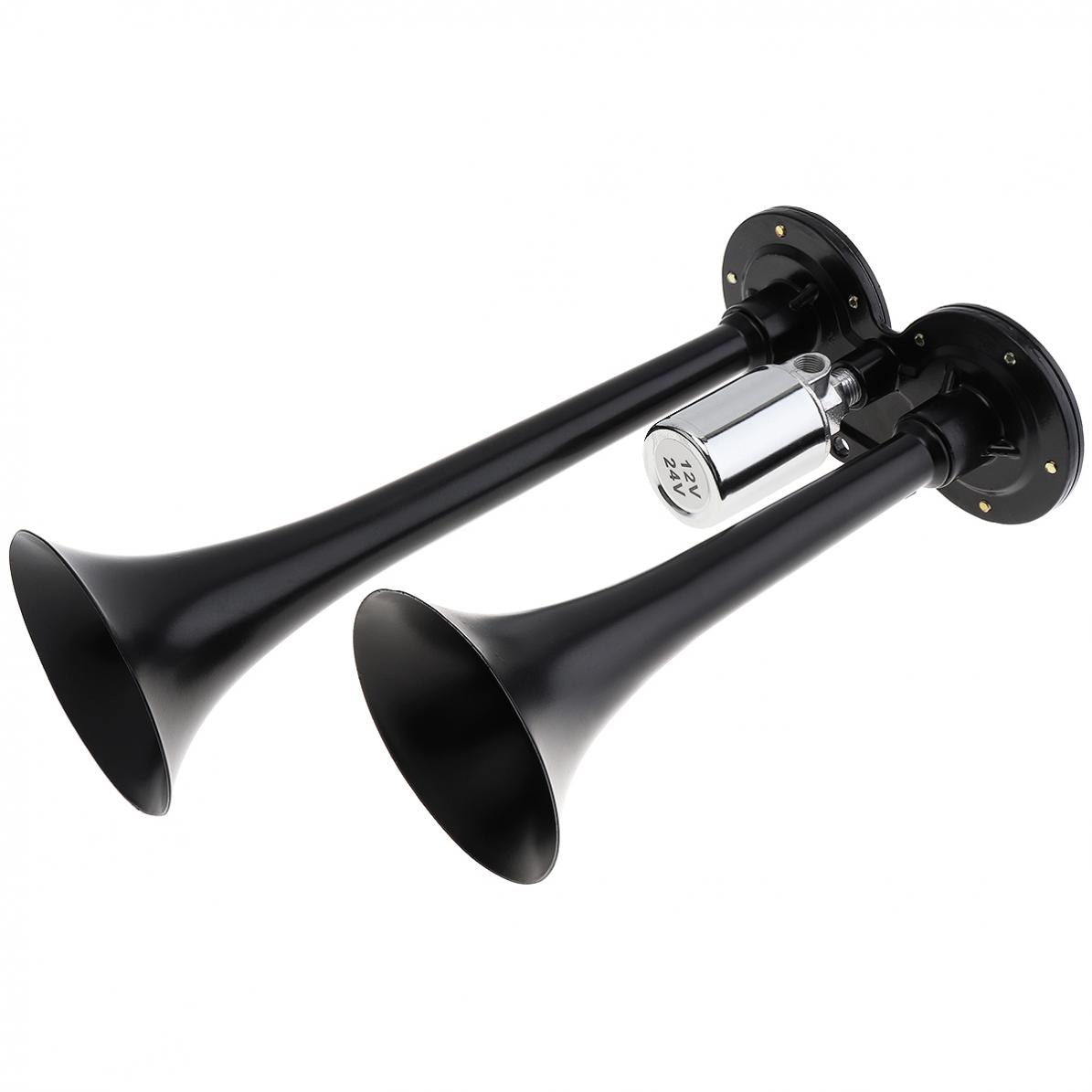12V 178DB Universele Super Loud Black Dual Auto Trompet Elektronisch Gestuurde Auto Air Horn Voor Auto 'S/Vrachtwagens/boten