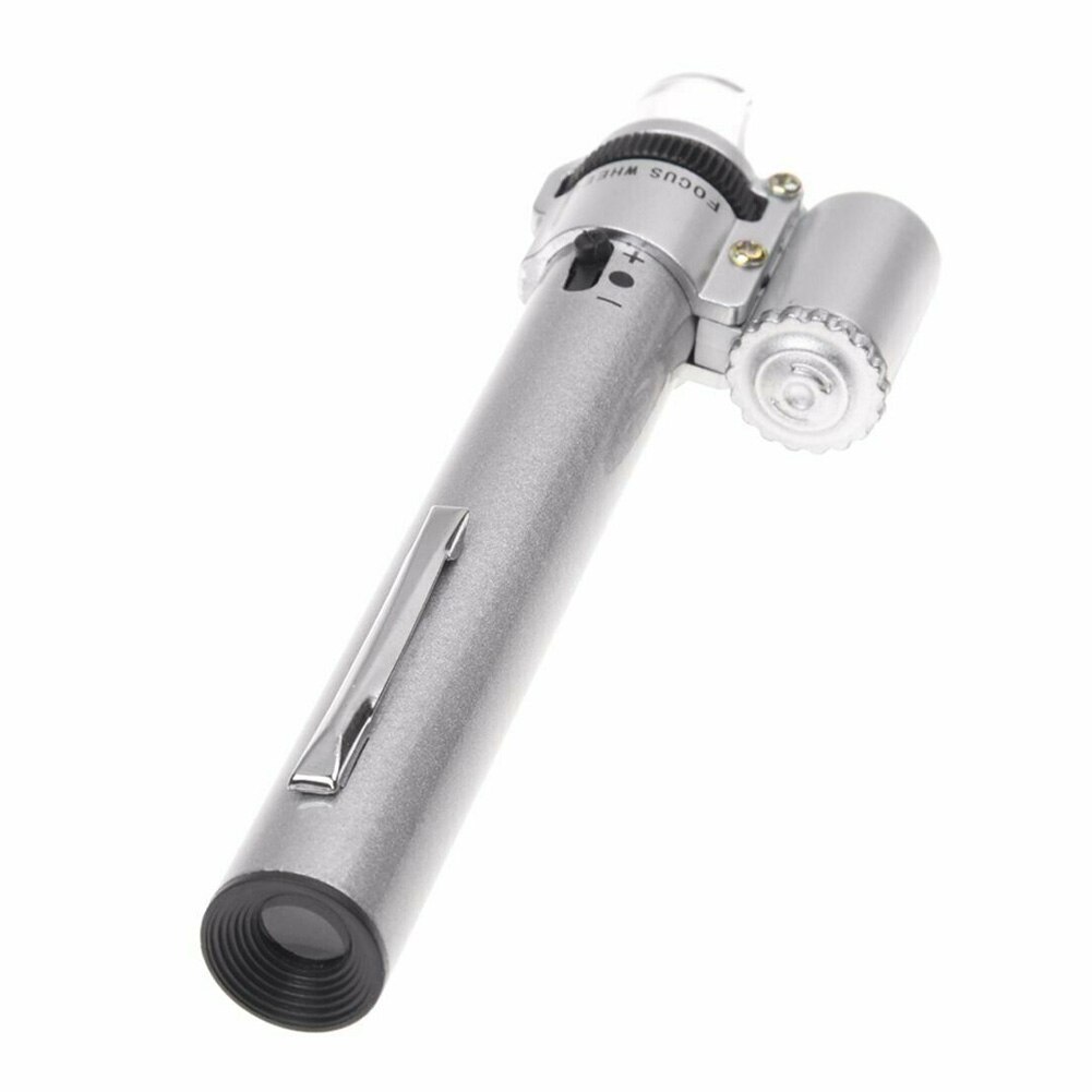 100x Zoom Met Licht Mini Microscoop Loep Led Sieraden Tool Verstelbare Focal Multifunctionele Handheld Pocket Draagbare Vergrootglas