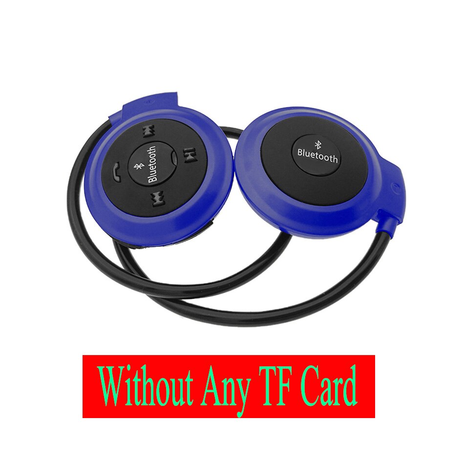 8 Hours Work Strong FM Radio 503 Bluetooth 4.0 Headset Mini 503 Sport Wireless Headphones Earphone + 64GB 32GB 16GB 8GB TF Card: Blue No Any TF Card